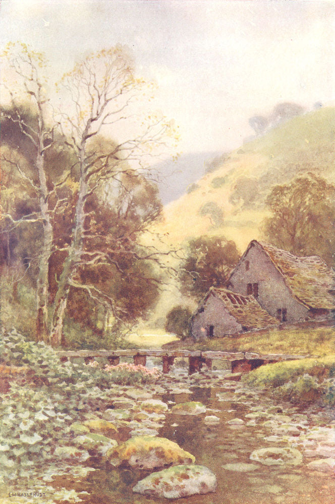 Lathkil Dale, the Peak District. Derbyshire. By Ernest Haslehust 1920 print